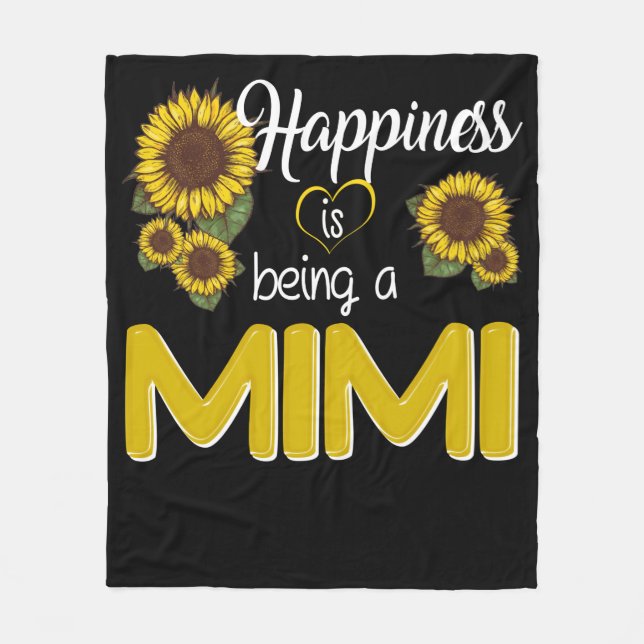 Mimi Gift | Glück ist eine MiMi Sonnenblume Fleecedecke (Vorderseite)