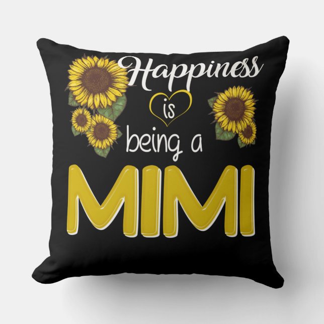 Mimi Gift | Glück ist eine MiMi Sonnenblume Kissen (Vorderseite)