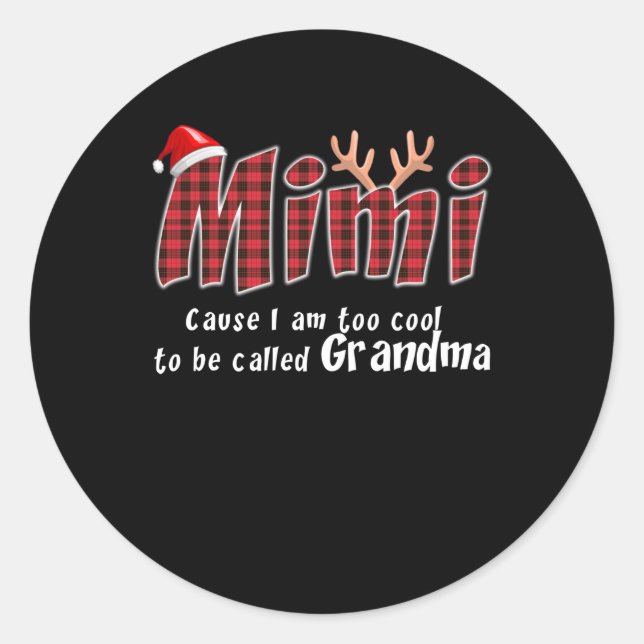 Mimi Gift |Mimi Christmas Great Oma Mimi Lover Runder Aufkleber (Vorderseite)