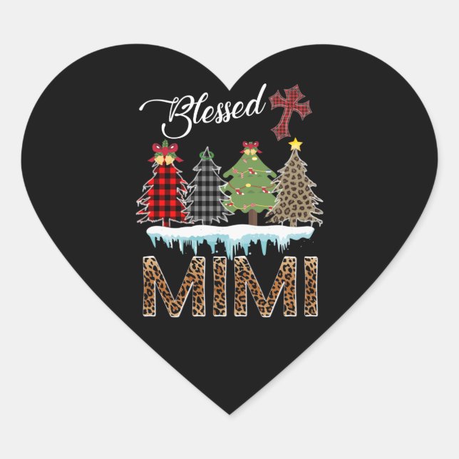 Mimi Gift | Selig Mimi Christmas Tree Mimi Lover Herz-Aufkleber (Vorderseite)