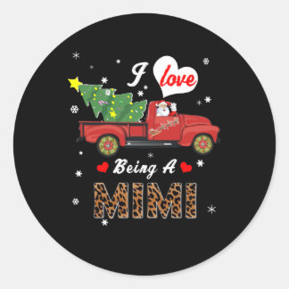 Mimi Lover | I Liebe ist ein Mimi Weihnachtsbaum Runder Aufkleber
