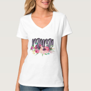 Mimi mit Aquarellfarben-Blume T-Shirt