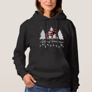 Mimi Moose Büffel Rot Kariert Weihnachten Passende Hoodie
