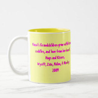 Mimi, Nanas Enkelkinder wachsen mit Küssen, Cu… Zweifarbige Tasse