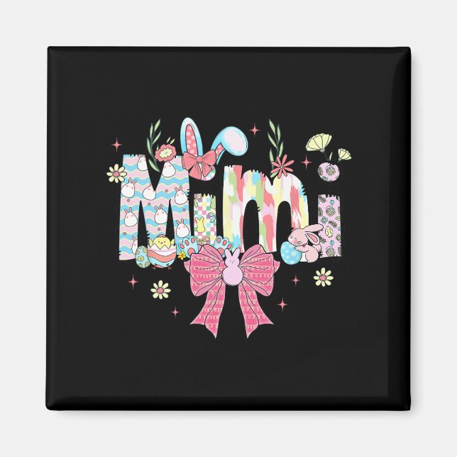 Mimi Oaster Coquette Bow Happy Oaster Bunny Rabbit Magnet (Vorne)