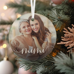 Mimi Oma Script Overlay Ornament Aus Glas