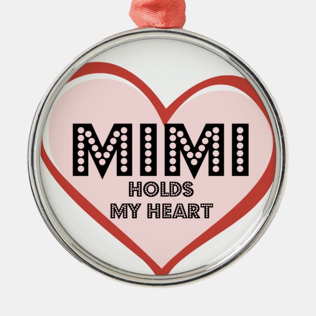 Mimi runde Verzierung Silbernes Ornament (Vorne)