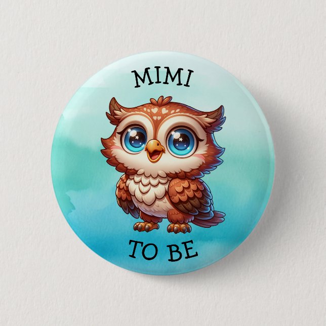 Mimi sein | Woodland Creatures Babydusche Button (Vorderseite)