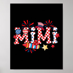 Mimi Sungles USA-Flagge Feuerwerk Patriotisch 4. J Poster