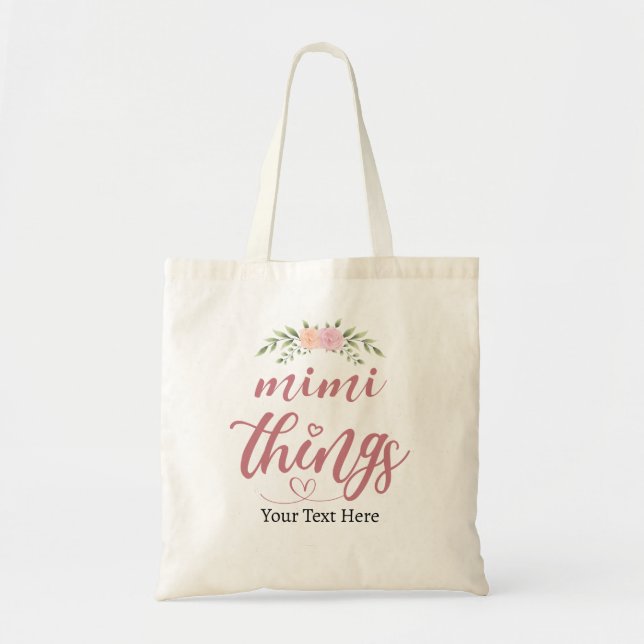 Mimi Things Custom Blumengeschenk von Grandkids Tragetasche (Vorne)