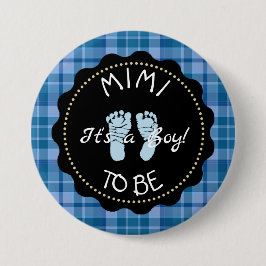 MIMI to be Blue Kariert Baby Showknopf Button