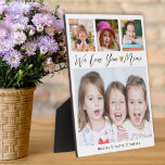 Mimi Wir Liebe Sie Großkinder Namen 4 FotoCollage Fotoplatte<br><div class="desc">Mimi We Liebe You | Grandkids 4 Foto Collage Plaque — Machen Sie Ihr eigenes 4-Bild personalisiert mit 4 Fotos und Namen von 4 Enkelkindern. Schenkt Großmutter ein wertvolles Sake zum Geburtstag,  zum Muttertag,  zum Großelterntag und zu anderen besonderen Tagen.</div>
