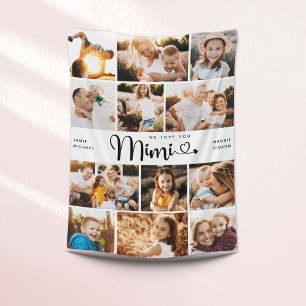 Mimi Wir Liebe Sie Hearts Modern Foto Collage Fleecedecke