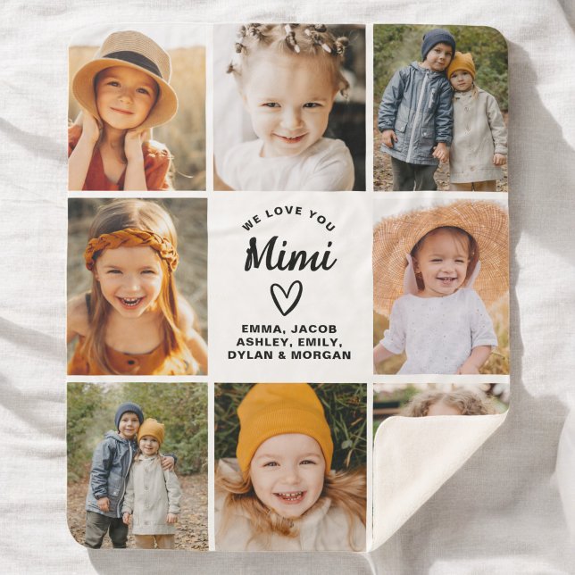 MiMi Wir Liebe Sie hören Moderne Foto Collage Sherpadecke (Von Creator hochgeladen)