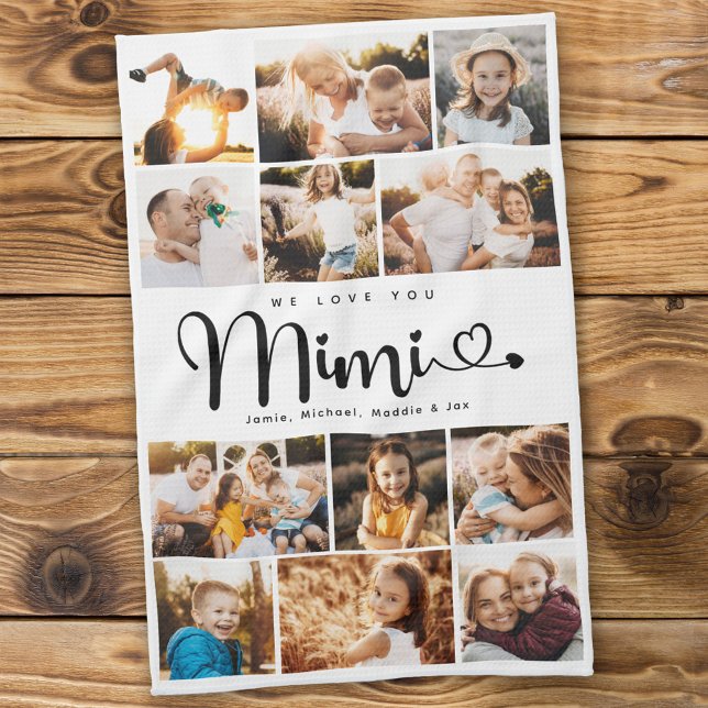 Mimi Wir Liebe Sie hören Moderne FotoCollage Geschirrtuch (Von Creator hochgeladen)