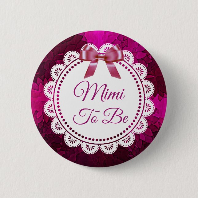 Mimi zu Magenta Bow Baby Showknopf Button (Vorderseite)