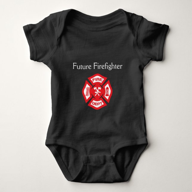 Mimi zukünftige Feuerwehrmann-Säuglings-Kleidung Baby Strampler (Vorderseite)