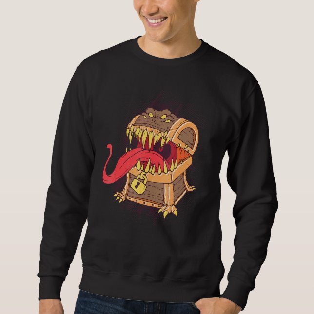 Mimic Dice Brust D20 Schatztabletop Game Rpg G Sweatshirt (Vorderseite)