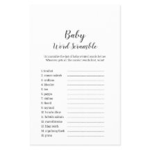 Mimimalist Baby Show UK Baby Word Scramble Flyer