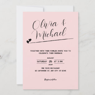 Mimimalist, elegante Hochzeitseinladung Einladung