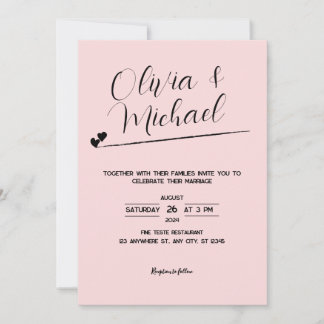 Mimimalist, elegante Hochzeitseinladung Einladung