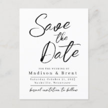 Mimimalist Simple Non-Foto Wedding Annoucement