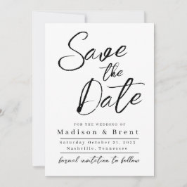 Mimimalist Simple Non-Foto Wedding Annoucement Save The Date
