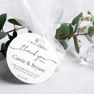 Miminal Modern Black and White Wedding Vielen Dank Runder Aufkleber