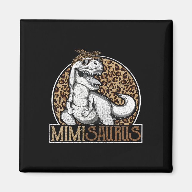 Mimisaurus Dinosaur Mimi Leopard Shirt Magnet (Vorne)