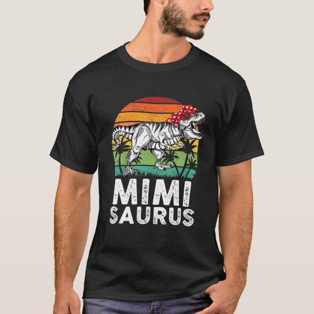 Mimisaurus Funny T Rex Dinosaur Mimi Saurus Famili T-Shirt (Vorderseite)