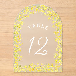 Mimosa Acrylic Table Number Acryleinladungen
