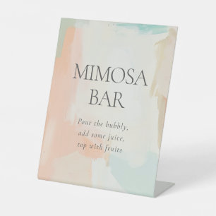 Mimosa Bar Abstrakt Pastellfarben Brautparty Sockelschild
