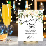 MIMOSA BAR Aquarell Blumenrosa Creme Zeichen Poster<br><div class="desc">Einfach elegantes,  rustikales Bouquet-Design in Aquarell (Aquarell) grüne Vegetation,  rot Rosa,  Beige,  Champagner,  Vanille,  Pfirsich,  weiße Blume Rose / Peony auf weißem Hintergrund und schwarzen Buchstaben. Hochzeit Brautparty MIMOSA BAR SIGN für das Frühjahr oder Sommer Thema. Perfekte Karten im Freien.</div>