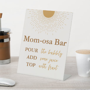 Mimosa Bar Baby Dusche kommt hier der Sohn Sockelschild