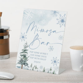 Mimosa-Bar, blaues Babyduschzeichen Sockelschild