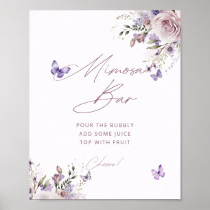 Mimosa Bar Brautparty Butterfly Poster