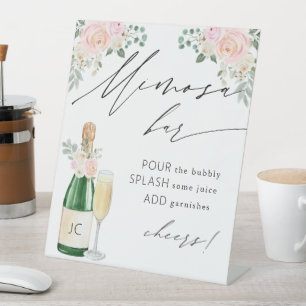 Mimosa Bar Brautparty Pedestal Zeichen Sockelschild