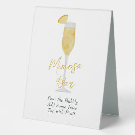 Mimosa Bar Brunch Cocktail Hochzeitsfeier Brautpar Tischaufsteller