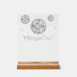 Mimosa Bar Bubbly Disco Ball Brautparty Acrylschild