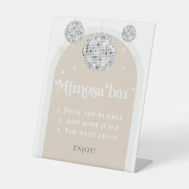 Mimosa Bar Bubbly Disco Ball Brautparty Sockelschild