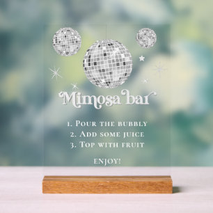 Mimosa Bar Bubbly Disco Ball Enterrement de Vie de