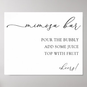 Mimosa Bar Drink Sign Poster