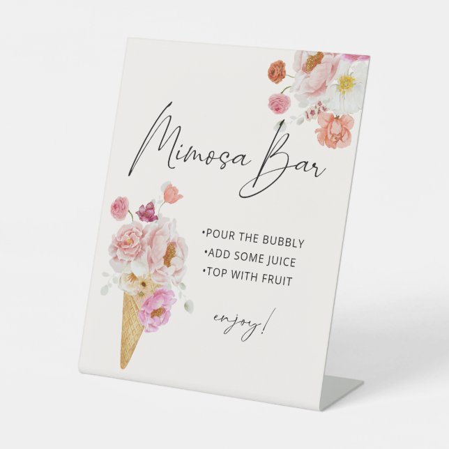 Mimosa Bar Flora Ice Creme Sockelschild (Vorderseite)
