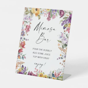 Mimosa-Bar-Garten-Blumen-Podest-Schild Sockelschild