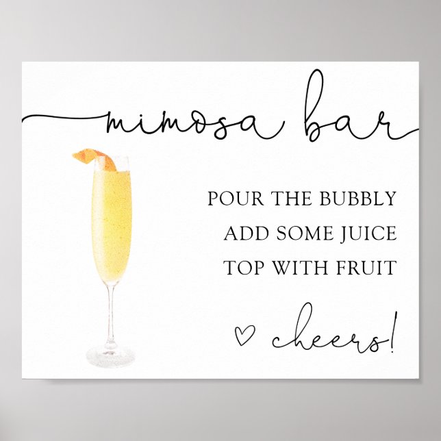 Mimosa-Bar-Getränke-Schild Poster (Vorne)