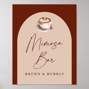 Mimosa-Bar Getränke und Sprudel Junggesellinnenabs Poster