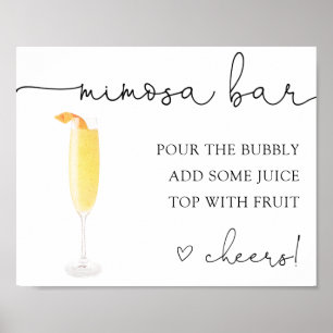 Mimosa-Bar-Getränkeschild Poster