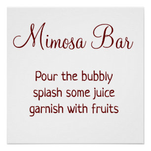 Mimosa-Bar-Hochzeit Poster