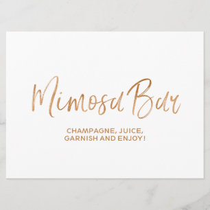 Mimosa Bar Hochzeitszeichen  Stilvolle Gold - Rose Einladung