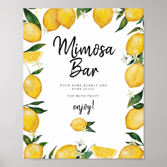 Mimosa Bar Lemon Babydusche Poster (Vorne)